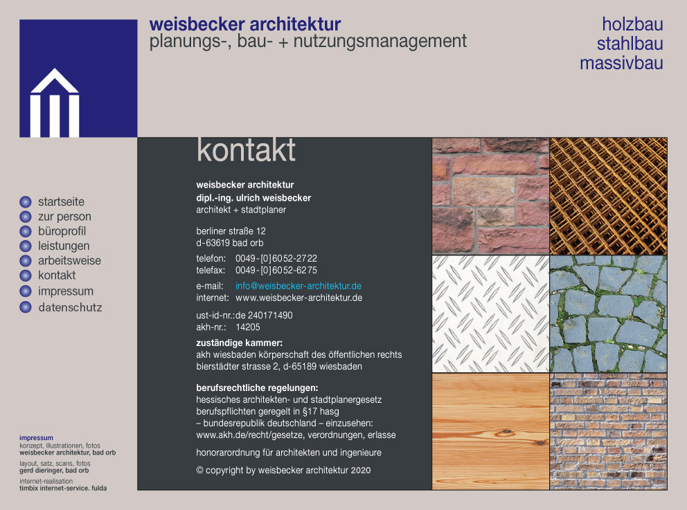 Weisbecker Architektur - Kontakt und Impressum